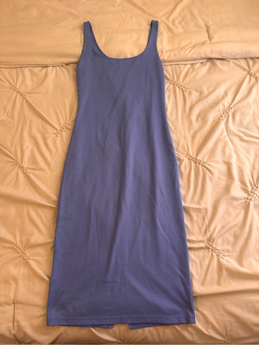 Zara Trafaluc Blue Stretch Bodycon Tank Midi Dress Size M